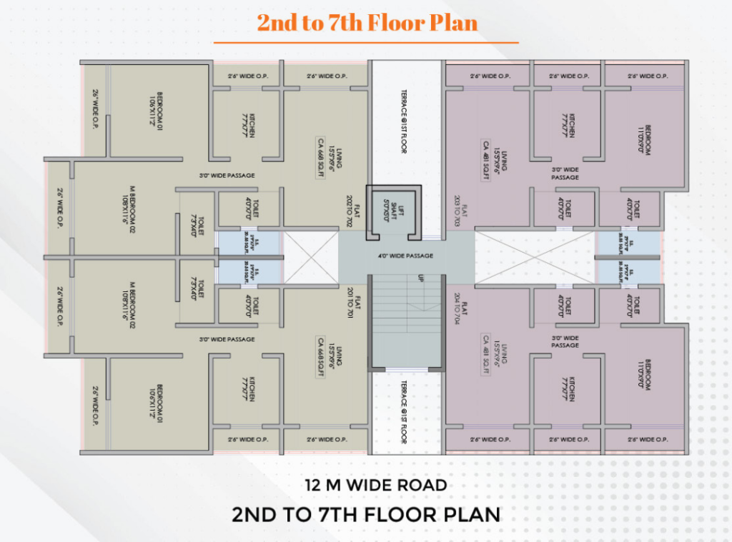 2nd, 7th Floor Plan